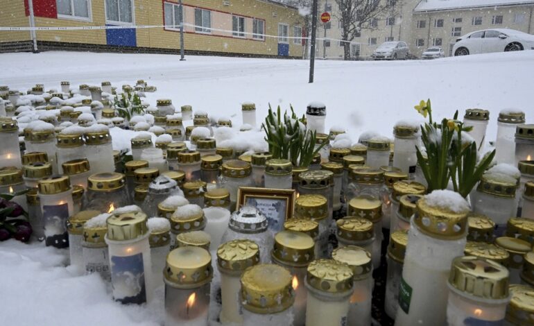 Mourners gather at Finnish school after child killed in shooting