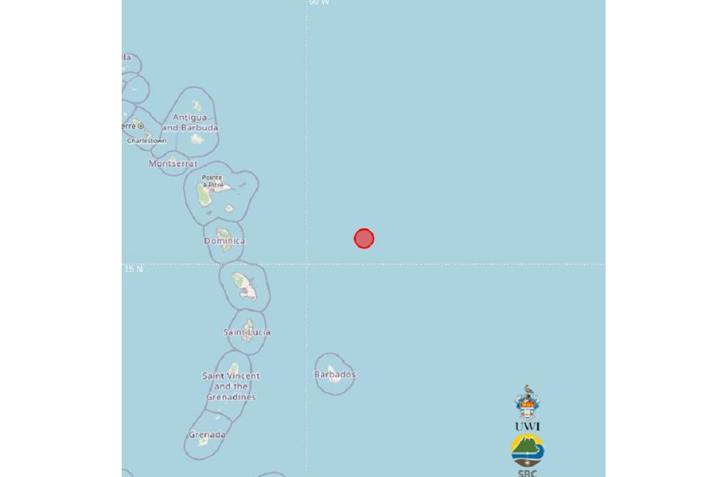 5.9 earthquake recorded east of Martinique, Dominica and St Lucia