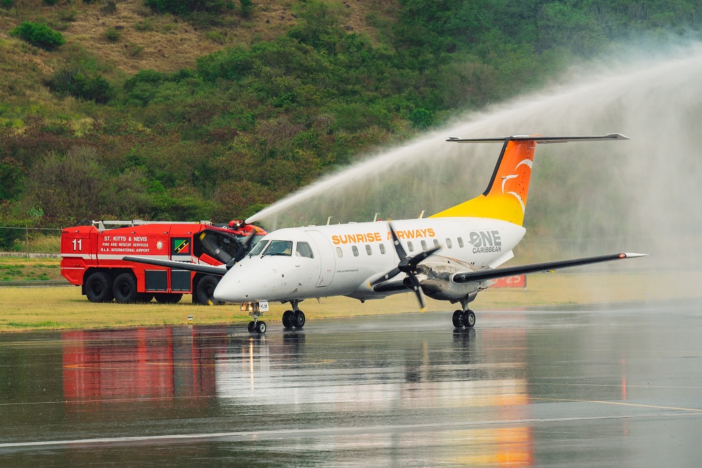 Sunrise Airways makes inaugural flight to St Kitts