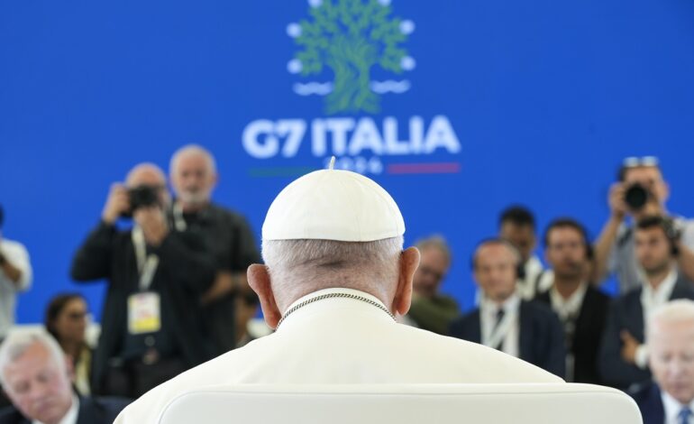 Pope Francis becomes first pontiff to address a G7 summit