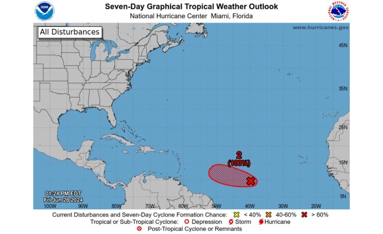 NHC anticipates tropical depression to form east of Windward Islands