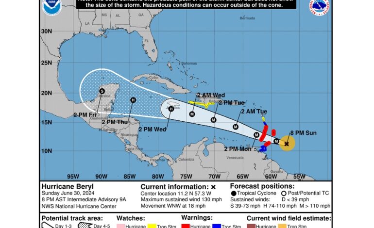 Live Blog: Tracking Hurricane Beryl