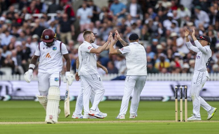 Atkinson takes 7 wickets on debut as England dominate West Indies