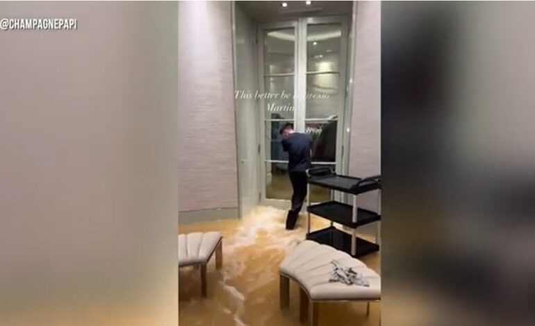 Watch: Drake’s mansion, parts of Toronto flooded after storm