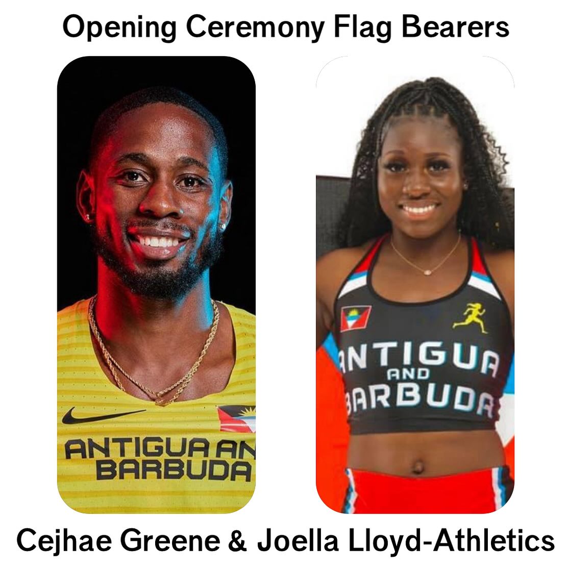Two sprinters named Antigua and Barbuda’s Olympic flag bearers
