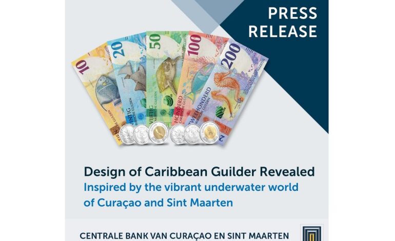 New design of Caribbean Guilder banknotes and coins revealed