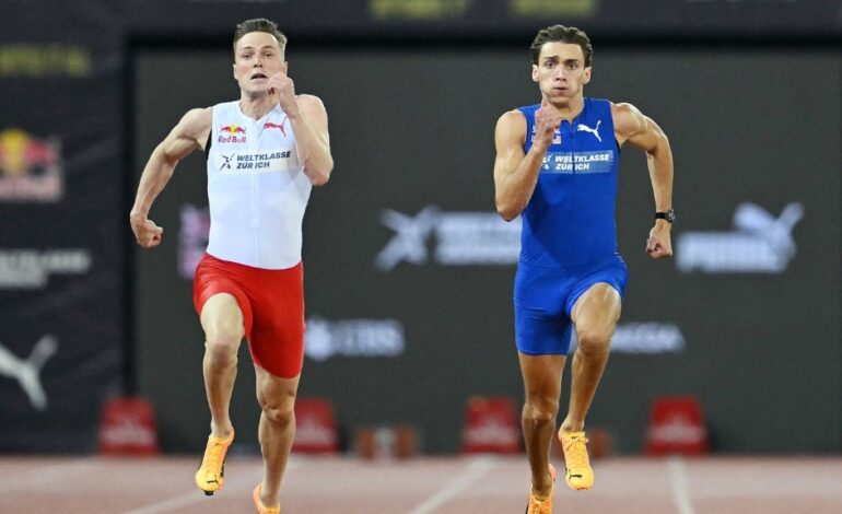 From pole vault to 100m: Duplantis beats Warholm in 10.37 seconds