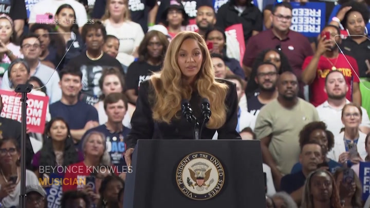 Beyoncé endorses Kamala Harris in joyful speech at Houston rally