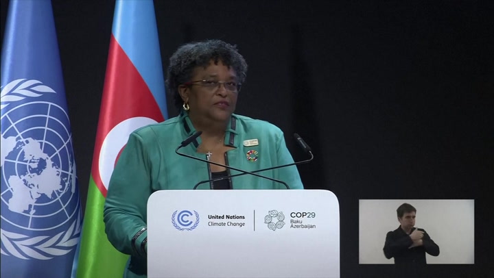 Barbados’ PM tells COP29 humanity ‘hurtling towards catastrophe’