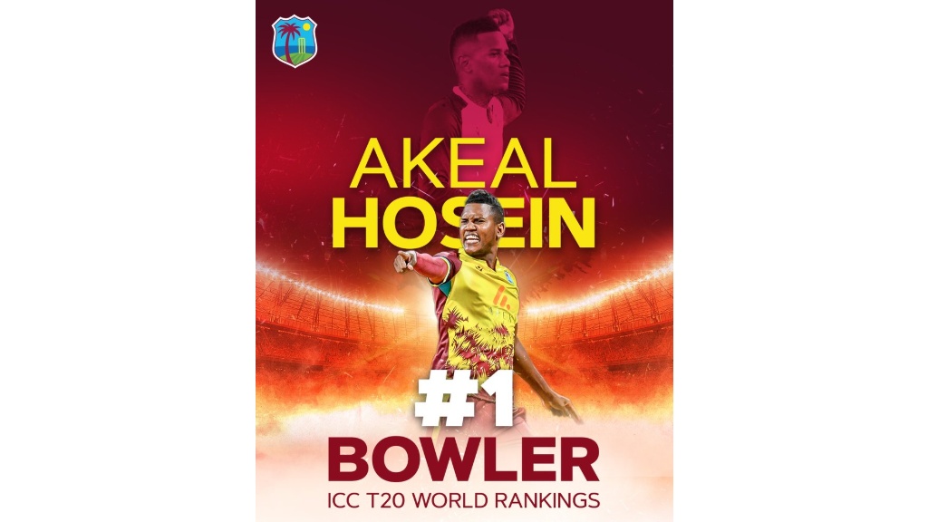 Trinidad’s Akeal Hosein ranked best T20 bowler in the world